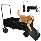 TNELTUEB dog stroller with large bed for big dogs, roomy interior.