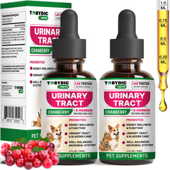 TOBYDIC UTI support bottle for cats and dogs promotes kidney and bladder wellness.