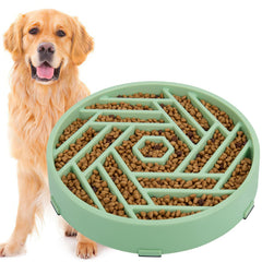 TOBYTO slow feeder bowl maze design in bean green for paced meals