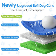 Tocora Upgrade Soft Dog Cone adjustable Velcro for a secure fit