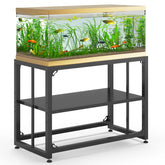 TOCRETOARE fish tank stand front view showing sturdy metal frame and 660 lb capacity.