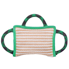ToLanbbt tug-of-war bite pillow in green for engaging play and training.