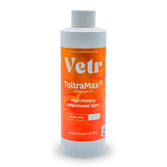 ToltraMax Toltrazuril 5.0% bottle shown for convenient veterinary dosing.