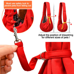 Tomkas crossbody pet bag with a large opening for easy access.