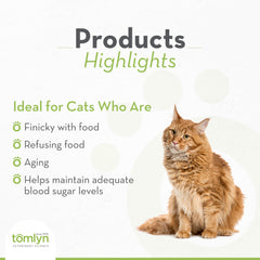 cat enjoying malt-flavored tomlyn nutri-cal as a tasty supplement
