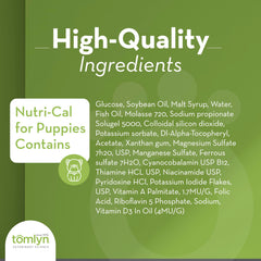 Tomlyn Nutri-Cal gel texture close-up emphasizing palatable malt flavor