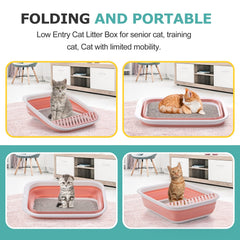 TomteNisse height-adjustable sides pink fit different spaces and cat sizes.