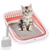TomteNisse open-top cat litter box pink for easy access and simple cleanup.