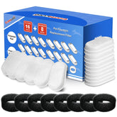 Tomxcute cat fountain filter showing 3-layer filtration for clean water