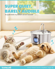 Tomxcute cat fountain large-capacity tank with visible water level