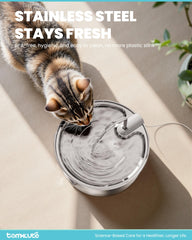 Tomxcute cat fountain stainless-steel construction for durability