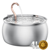 Tomxcute cat water fountain with swan neck copper spout for hygienic drinking.