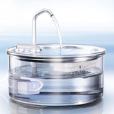Tomxcute glass cat water fountain shows the 108oz reservoir for long-lasting hydration.