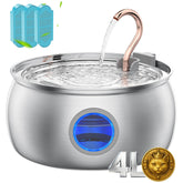 Tomxcute stainless steel cat fountain with copper gooseneck for clean drinking water