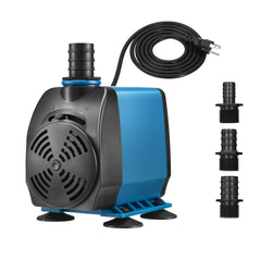 Tongchant 800 GPH submersible pump front view for tanks and fountains.