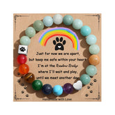 TONY & SANDY dog memorial bracelet with rainbow beads for enduring memory