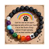 TONY & SANDY Rainbow Bridge bracelet showing Rainbow Bridge symbolism for memory.