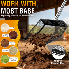 TOOGE chicken coop sifter with 10-inch wide scoop increases debris capacity