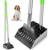 TOOGE pooper scooper tray extended for easy reach while cleaning grass