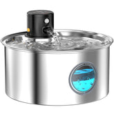 TOONIOOS cat fountain wireless front view shows cordless placement for easy hydration.