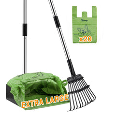 Toozey large dog pooper scooper with extra-wide tray for efficient yard cleanup