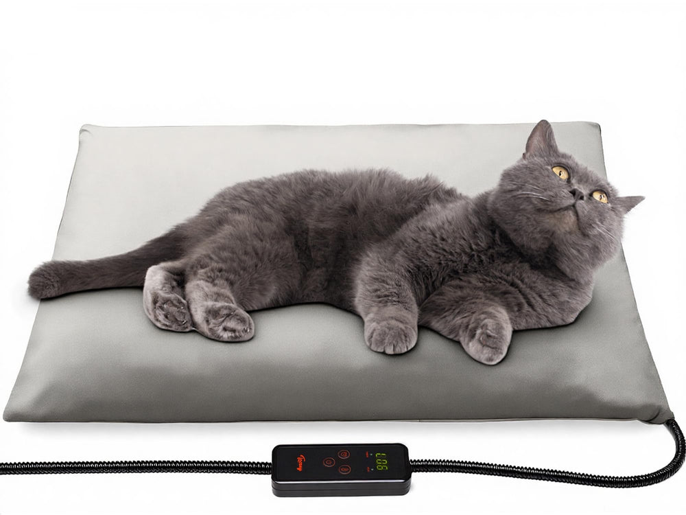Toozey small pet heating pad top view shows cozy warmth on cold floors.