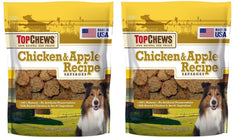 Top Chews Chicken and Apple Sausages 2-Pack packaging, ideal daily reward for dogs