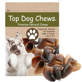 Top Dog Chews cow hooves pack shot showing a natural, long-lasting chew for dogs.