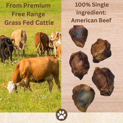 Top Dog Chews natural beef knee caps open-pack display for long-lasting chewing sessions.
