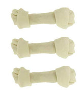Top Dog Chews natural beef rawhide bones 8-10 inch for long-lasting chew and dental aid.