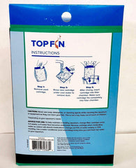 Top Fin Silenstream cartridge in filter chamber, designed to trap pigments and organic waste.