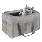 Top Tasta cat carrying case fits under most airline seats for easy travel.