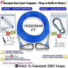TOPKNOT 20 ft dog run cable, durable and tangle-free setup.