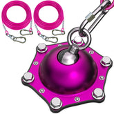 Topknot dog tie-out stake assembly ensures sturdy anchoring and tangle-free operation.