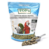 TOP's Parrot Food pellets hookbills-4lb-packaging aids portioning and storage.