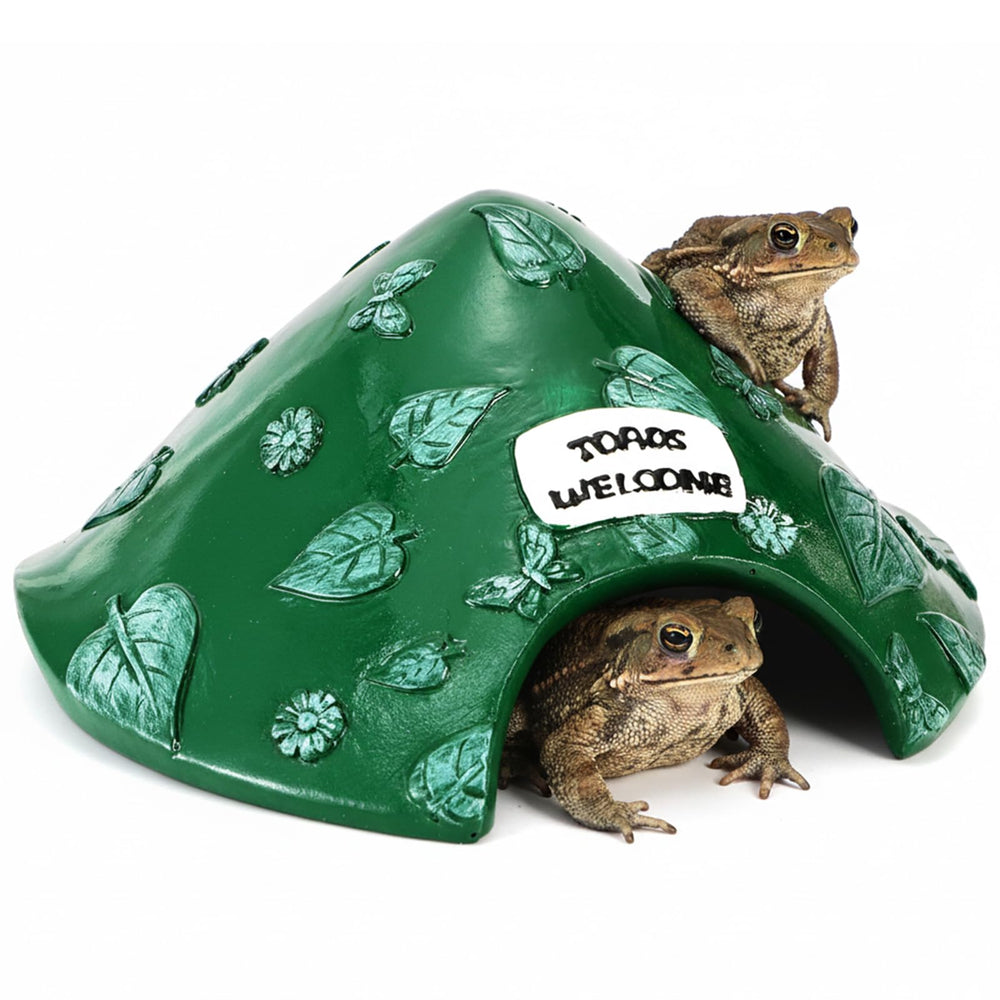 TOPZEA frog house front view for outdoor ponds providing a secure shelter.