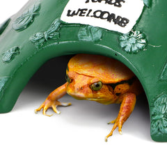 TOPZEA reptile cave with leaf-pattern front hole for easy access and rest.