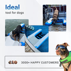 Toriexon inflatable dog ramp ready for travel and storage.