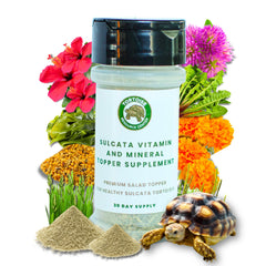 Tortoise Resource Center sulcata calcium powder bottle for easy salad top-dressing
