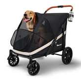 Totoro Ball dog stroller front view with breathable mesh for ventilation.