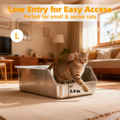 TownTime litter box with a low front entry eases access for kittens and seniors.