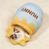 TOYSBOOM Honey Pot Cat Cave Bed front view showing playful design for indoor lounging
