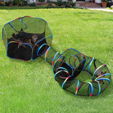 TOYSBOOM Outdoor Cat Enclosure camping setup shows a portable adventure option for cats
