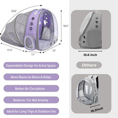 TOYSINTHEBOX expandable back panel opens to add space for pets to sit or stretch.