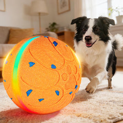 TOZZWAIG orange interactive dog ball front view for engaging indoor play
