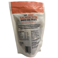 Close-up of Trader Joe's Salmon Skin Baked Dog Treats highlighting a crisp texture.
