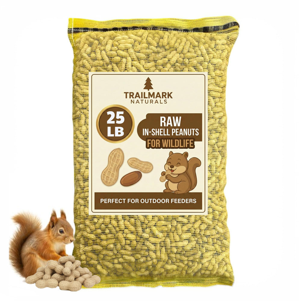 Trailmark Naturals raw peanuts in shell for squirrels, easy cracking and protein-rich snack.