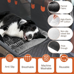 Tranquitas backseat pet bed mat features a nonslip bottom for secure seating.
