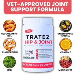 TRATEZ ingredients glucosamine chondroitin MSM close-up illustrates joint-support blend