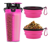 Traveling Tots pink dog water bottle with closed lid for on-the-go hydration